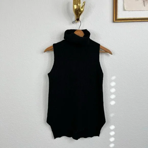 FCUK French Connection Sleeveless Mozart Knit Turtleneck Sweater - Picture 1 of 6